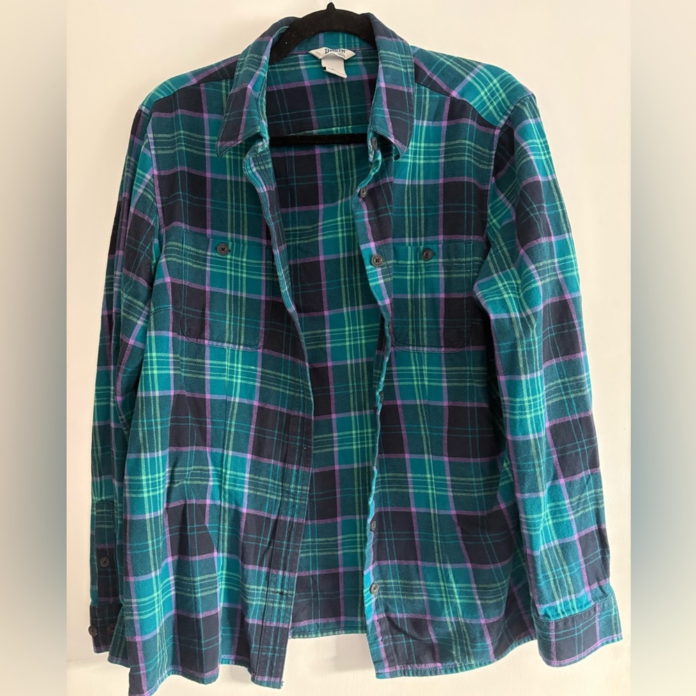 Duluth Trading Co Plaid Button-Down Shirt